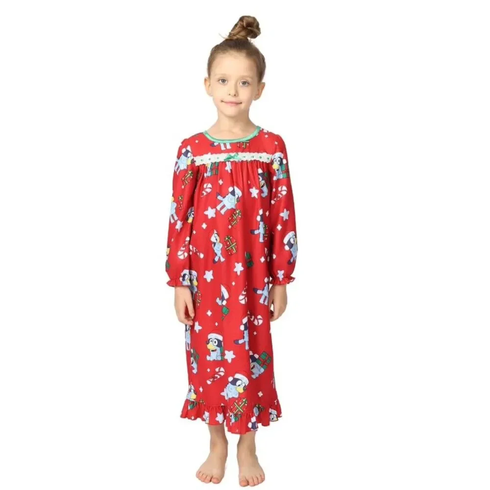 NEW Girls Sz 10 Christmas Holiday BLUEY Soft Comfy Night Gown